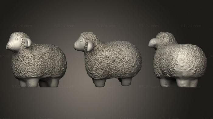 Статуэтки животных (Штабелируемые Овцы, STKJ_2492) 3D модель для ЧПУ станка