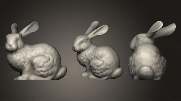 Статуэтки животных (Стэнфордский Кролик С Пасхальным Яйцом, STKJ_2494) 3D модель для ЧПУ станка