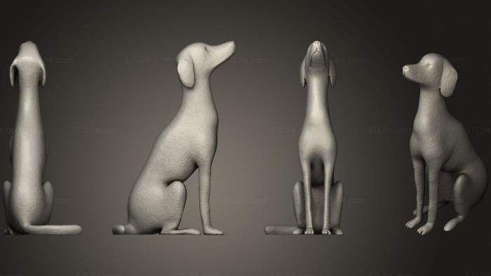 Статуэтки животных (Статуя собаки 32, STKJ_2497) 3D модель для ЧПУ станка