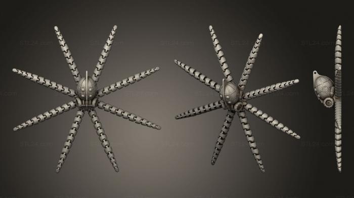 Статуэтки животных (Длинные Щупальца Осьминога в стиле Стимпанк, STKJ_2499) 3D модель для ЧПУ станка