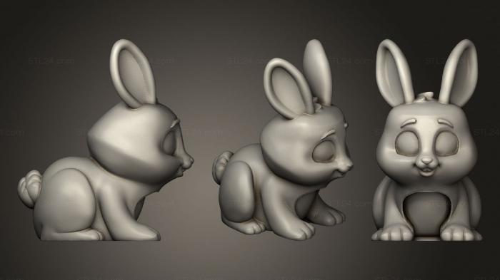 Статуэтки животных (Кролик Стюарт, STKJ_2505) 3D модель для ЧПУ станка