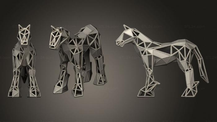 Статуэтки животных (Стилизованная Лошадь, STKJ_2506) 3D модель для ЧПУ станка