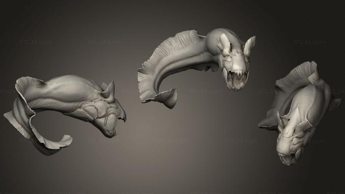 Статуэтки животных (Т ДУНКЛЕОСТЕУС, STKJ_2513) 3D модель для ЧПУ станка