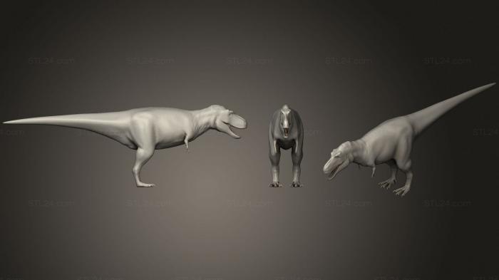 Статуэтки животных (Тарбозавр, STKJ_2519) 3D модель для ЧПУ станка