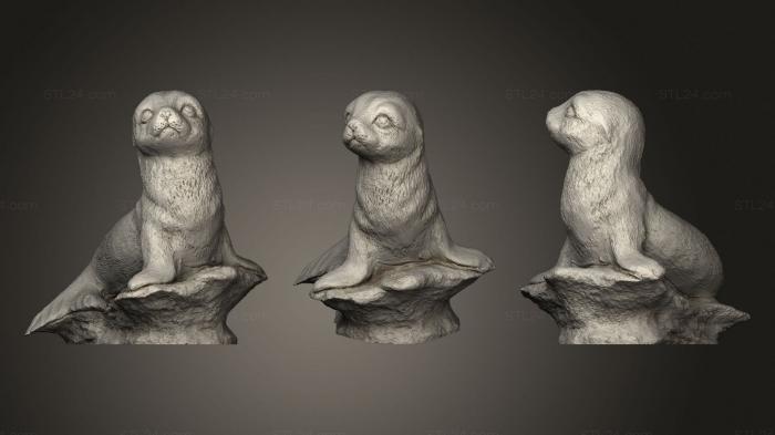 Статуэтки животных (Щенок Тюленя, STKJ_2527) 3D модель для ЧПУ станка