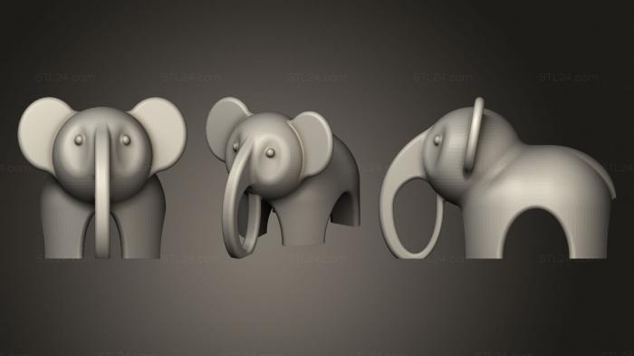 Статуэтки животных (Игрушечный Слоненок, STKJ_2541) 3D модель для ЧПУ станка