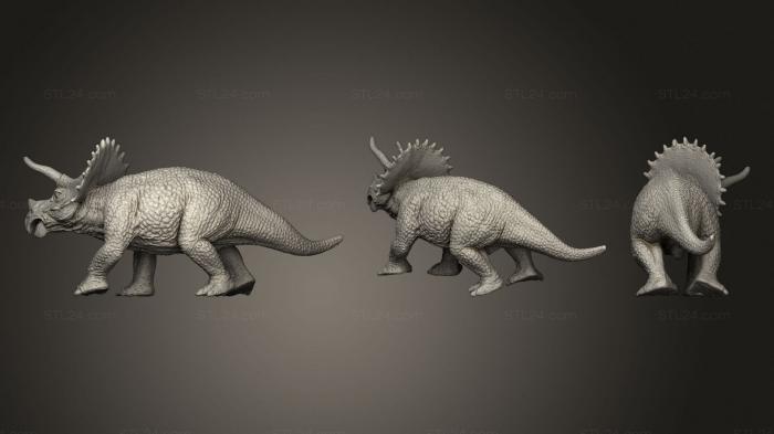 Статуэтки животных (Трицератопс 345, STKJ_2545) 3D модель для ЧПУ станка