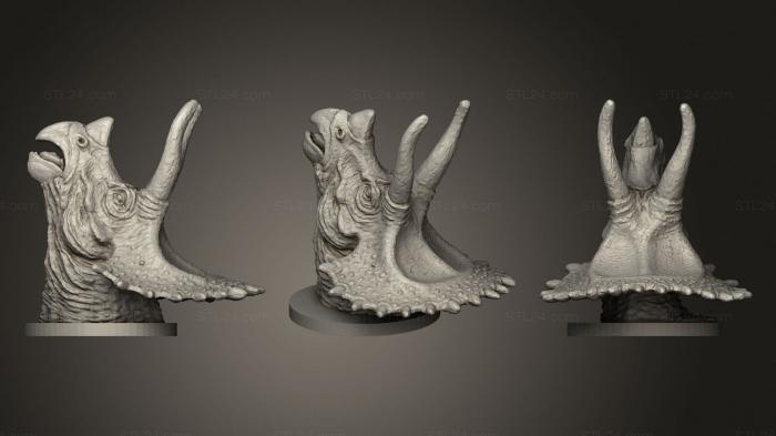 Статуэтки животных (Ручка Выдвижного ящика Трицератопса, STKJ_2546) 3D модель для ЧПУ станка