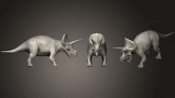 Статуэтки животных (Трицератопс, STKJ_2548) 3D модель для ЧПУ станка