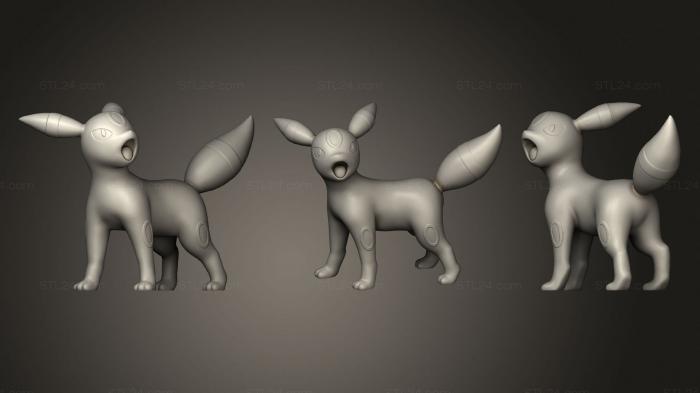 Статуэтки животных (Умбреон (покемон), STKJ_2557) 3D модель для ЧПУ станка