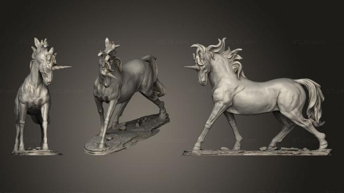 Статуэтки животных (Единорог, STKJ_2560) 3D модель для ЧПУ станка