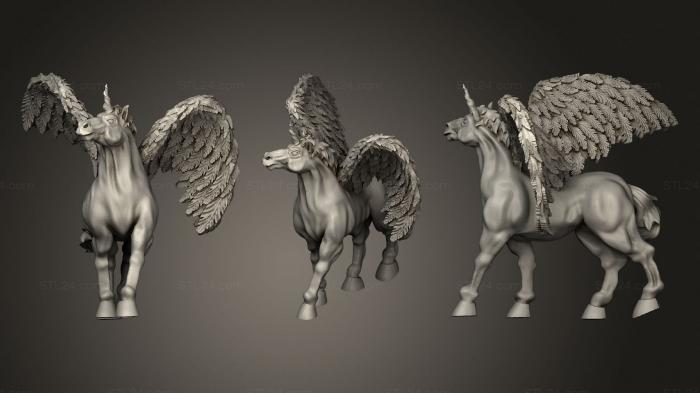 Статуэтки животных (Крылатый Единорог, STKJ_2562) 3D модель для ЧПУ станка