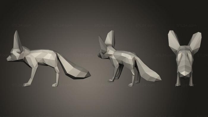 Animal figurines (Updated Fennic Fox For Large s, STKJ_2564) 3D models for cnc