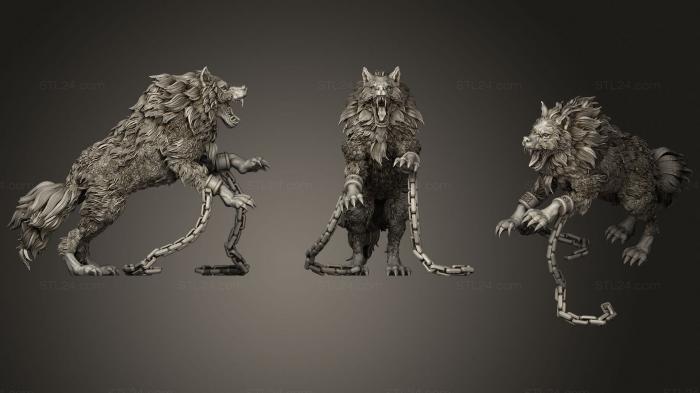 Статуэтки животных (Волчица - Валькирия, STKJ_2565) 3D модель для ЧПУ станка
