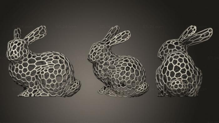 Статуэтки животных (Вороной Кролик, STKJ_2567) 3D модель для ЧПУ станка