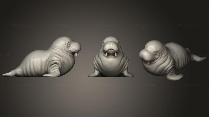 Animal figurines (Walrus Morsa, STKJ_2568) 3D models for cnc