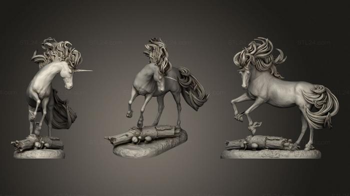 Animal figurines (White Unicorn, STKJ_2572) 3D models for cnc