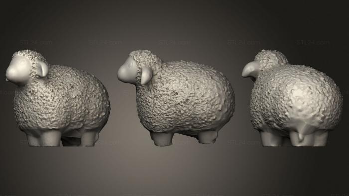 Animal figurines (Wooly sheep, STKJ_2581) 3D models for cnc