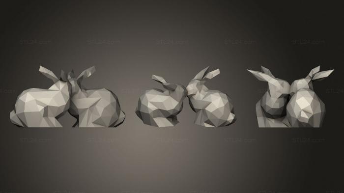 Статуэтки животных (Рождественский Кролик, STKJ_2582) 3D модель для ЧПУ станка
