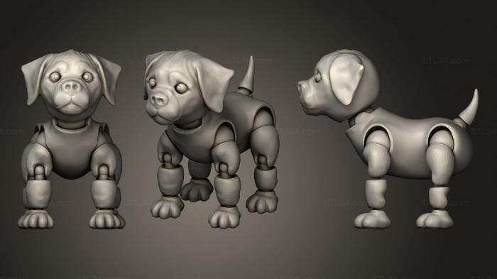 Animal figurines (3D Jointed Puppy Dog, STKJ_2584) 3D models for cnc