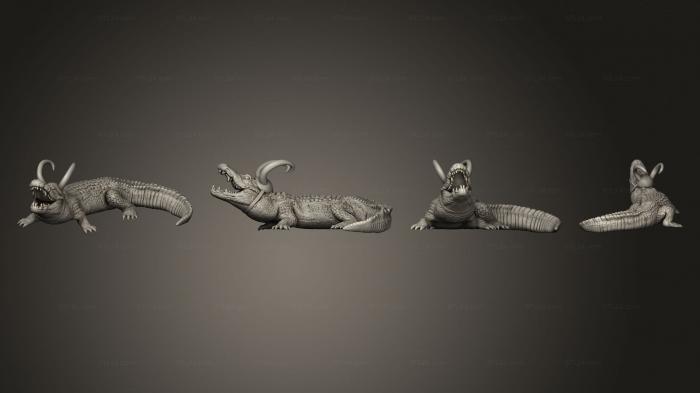Статуэтки животных (Аллигатор Лок, STKJ_2596) 3D модель для ЧПУ станка