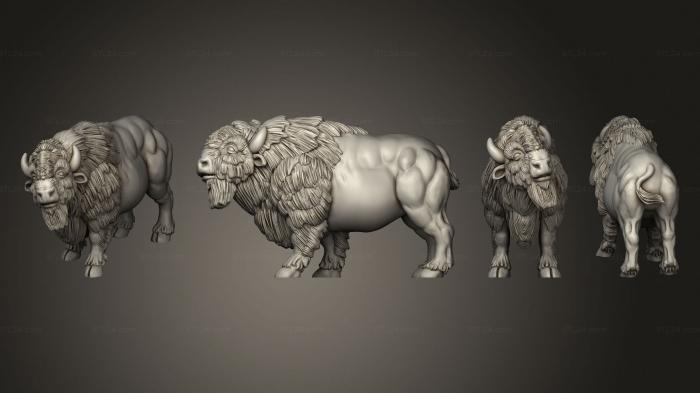 Статуэтки животных (Американский буффало 01, STKJ_2597) 3D модель для ЧПУ станка