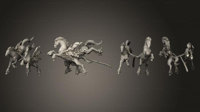 Статуэтки животных (Аполлон на солнечной колеснице 04, STKJ_2616) 3D модель для ЧПУ станка