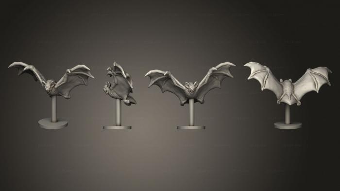 Animal figurines (bat on stand 2, STKJ_2637) 3D models for cnc