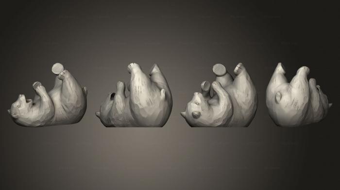Статуэтки животных (Держатель Для Винных Бутылок В Форме Медведя L P, STKJ_2642) 3D модель для ЧПУ станка