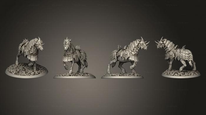 Animal figurines (Blood Cavalier Banner Complete No Rider, STKJ_2650) 3D models for cnc