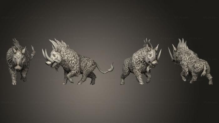 Статуэтки животных (Кабаны Кабан 2, STKJ_2660) 3D модель для ЧПУ станка