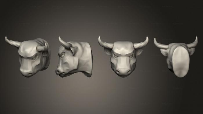 Статуэтки животных (Бычья голова 2, STKJ_2668) 3D модель для ЧПУ станка