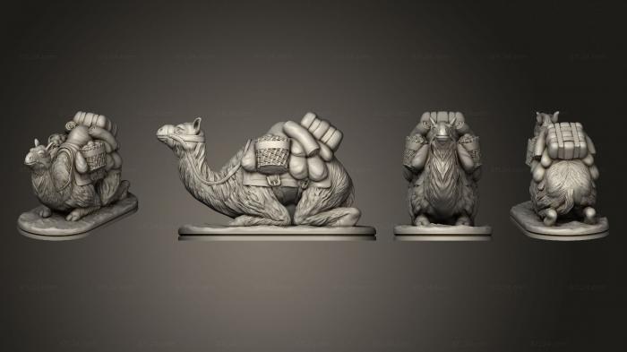Статуэтки животных (Нагруженная Верблюдом Кладка На Основе, STKJ_2678) 3D модель для ЧПУ станка