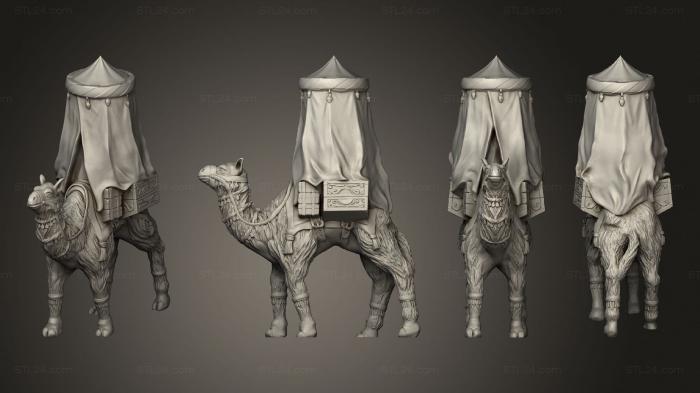 Animal figurines (Camel Ornamental Tent Unbased, STKJ_2683) 3D models for cnc