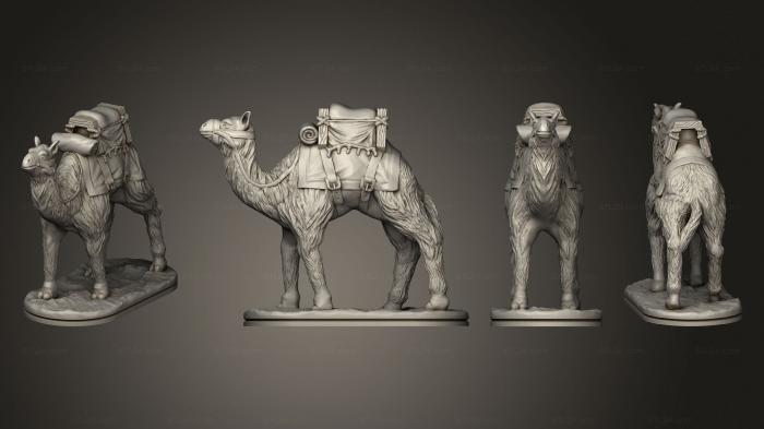 Animal figurines (Camel Saddled Walking Based, STKJ_2686) 3D models for cnc