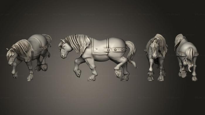 Animal figurines (carriage horse 2, STKJ_2693) 3D models for cnc