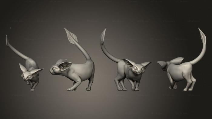Статуэтки животных (Кошка, STKJ_2696) 3D модель для ЧПУ станка