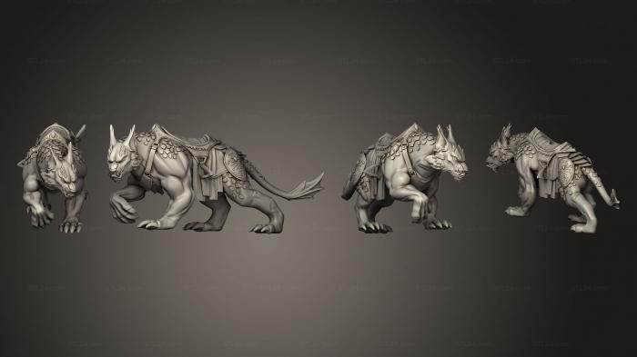 Статуэтки животных (Кавалерия 01 Пантера, STKJ_2697) 3D модель для ЧПУ станка