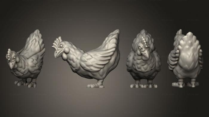Animal figurines (CHICKEN 01 002, STKJ_2707) 3D models for cnc