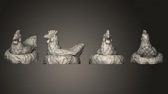 Статуэтки животных (КУРИЦА 01 006, STKJ_2711) 3D модель для ЧПУ станка