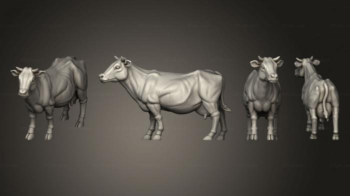 Статуэтки животных (КОРОВА 01 001, STKJ_2714) 3D модель для ЧПУ станка
