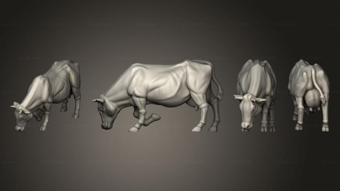 Статуэтки животных (КОРОВА 01 002, STKJ_2715) 3D модель для ЧПУ станка