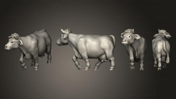Статуэтки животных (КОРОВА 01, STKJ_2717) 3D модель для ЧПУ станка