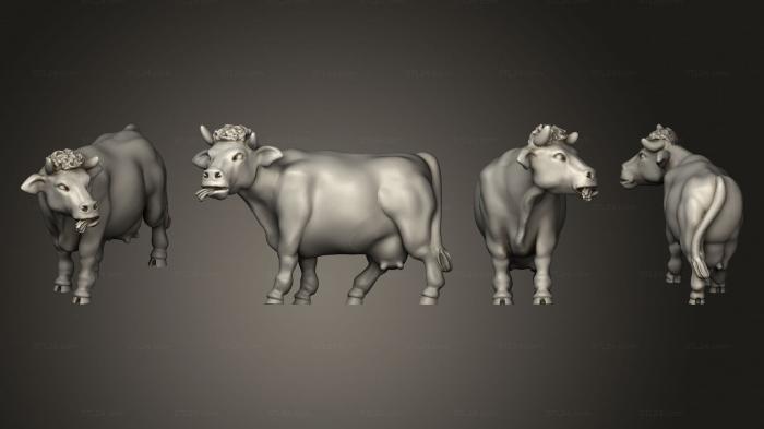 Статуэтки животных (КОРОВА 02, STKJ_2718) 3D модель для ЧПУ станка