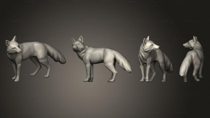 Статуэтки животных (Твари Рыжие Лисы 01, STKJ_2722) 3D модель для ЧПУ станка