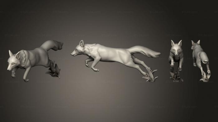 Статуэтки животных (Твари Рыжие Лисы 04, STKJ_2724) 3D модель для ЧПУ станка