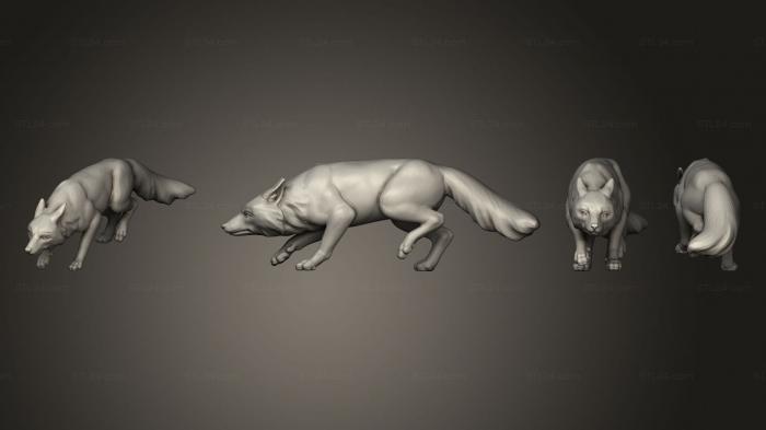Статуэтки животных (Твари Рыжие Лисы v 2, STKJ_2725) 3D модель для ЧПУ станка