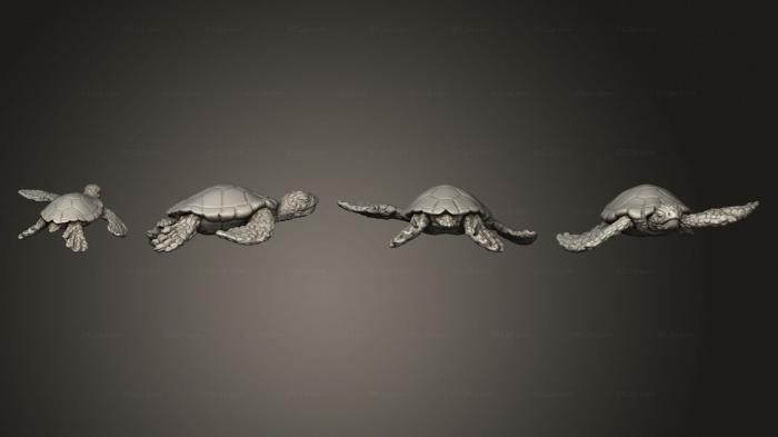 Animal figurines (Croc Floating 012, STKJ_2737) 3D models for cnc
