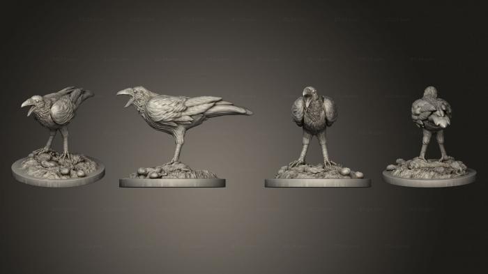 Animal figurines (Crow Finished, STKJ_2743) 3D models for cnc
