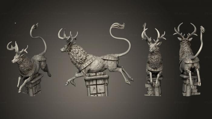 Статуэтки животных (Олень 01, STKJ_2753) 3D модель для ЧПУ станка